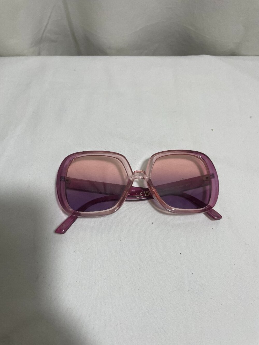 Anthropologie Womens Oversized Square Sunglasses Pink Purple Ombre Retro